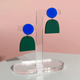Combinist Goods Lad Earrings Cobalt Blue & Dark Green