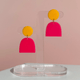 Combinist Goods Lad Earrings Mango Orange & Hot Pink