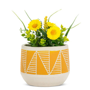 Etched Planter, Yellow