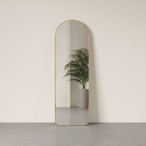 Umbra Hubba Arched Leaning Mirror, Brass