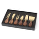 Walnut Cheese Knife Set, 6-Piece Gold