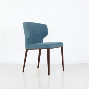 Elite Living Marlow Dining Chair, Metal Base Walnut Imprint / Chenille Atlantis