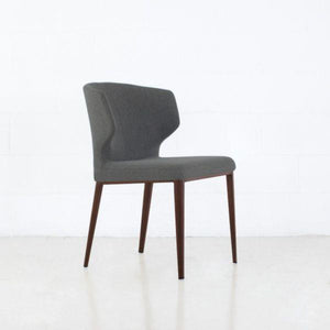 Elite Living Marlow Dining Chair, Metal Base Walnut Imprint / Dark Grey