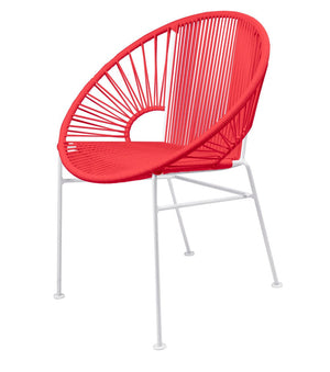 Innit Concha Chair, White Base Red / White