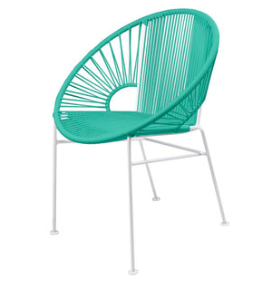 Innit Concha Chair, White Base Turquoise / White