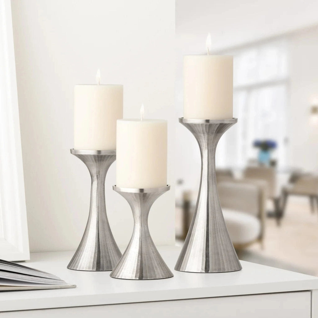 Tomar Candle Holder Set, Antique Pewter