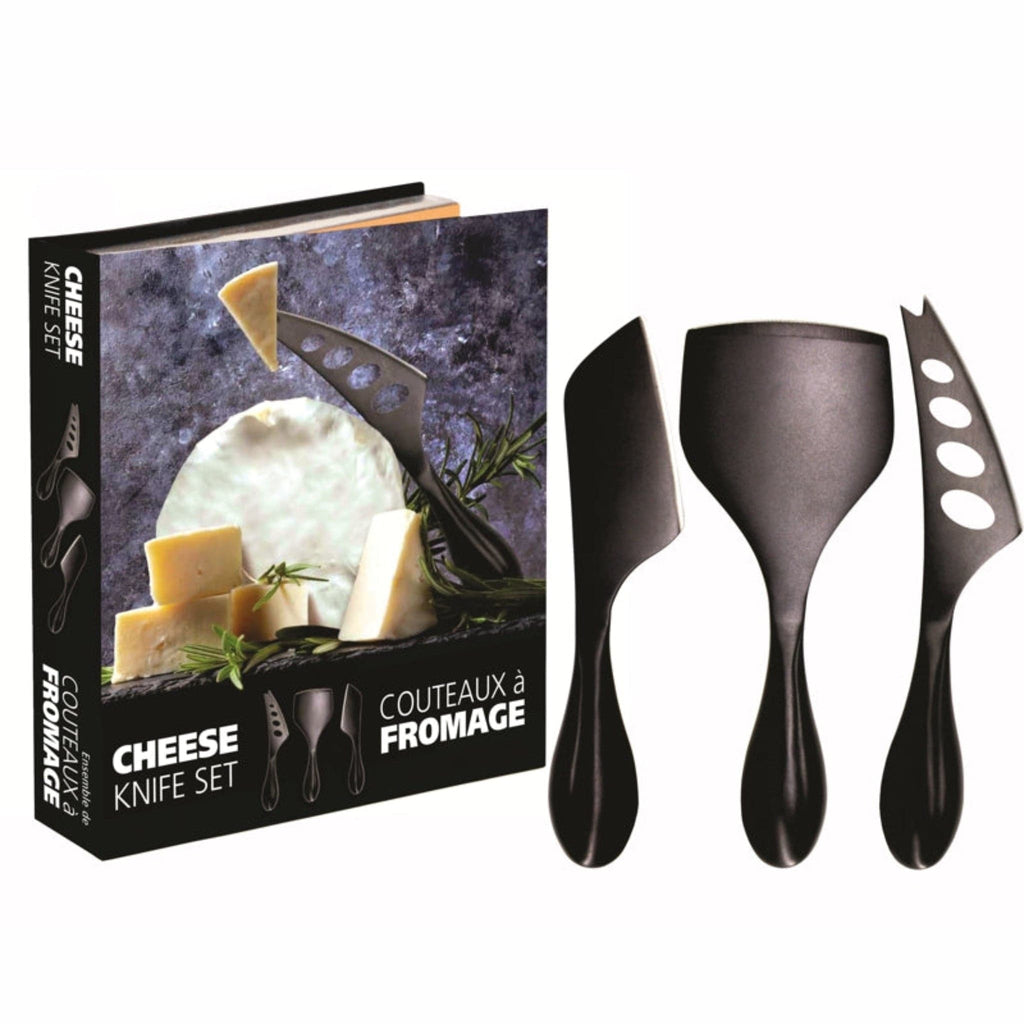Black Cheese Knife Set, 3-Piece
