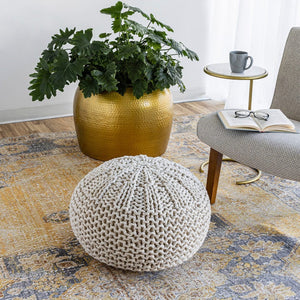 Style in Form Boho Knitted Pouf - Floor Model