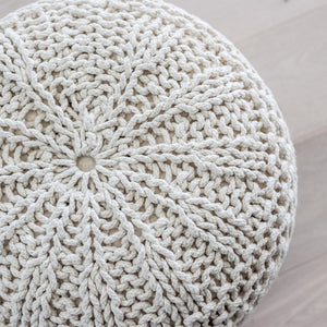 Style in Form Boho Knitted Pouf - Floor Model