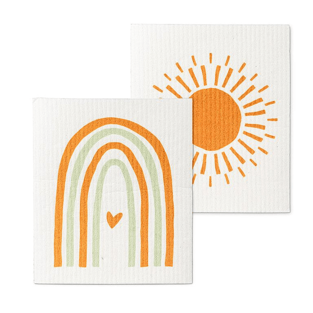 Boho Rainbow Swedish Dish Cloth, Set of 2