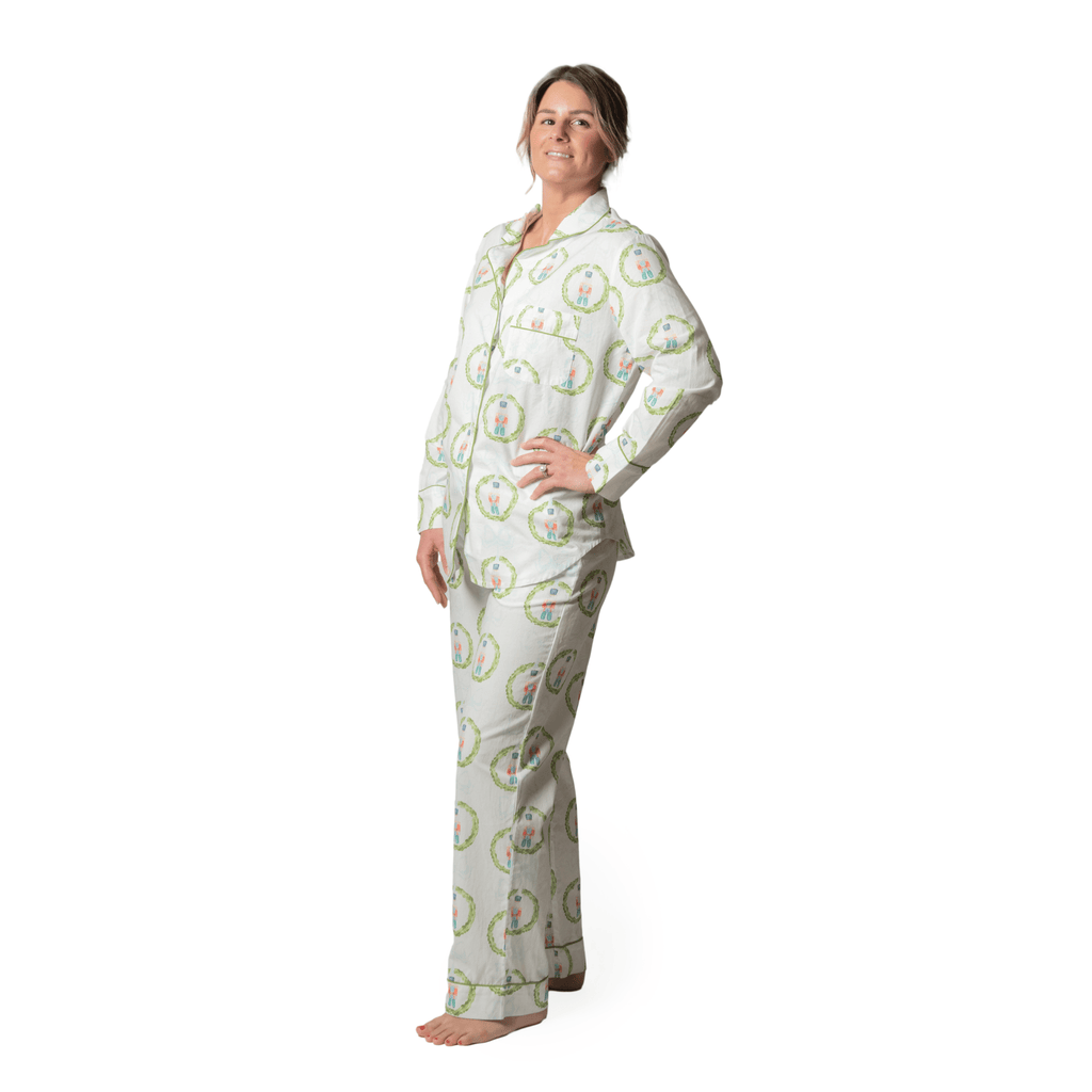 Bon|Artis Long Pajama Set, Hippopotamus & Nutcracker