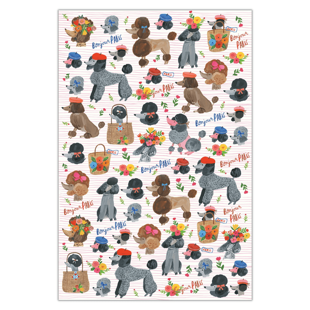 Bon|Artis Tea Towel, Dogs in Stripes