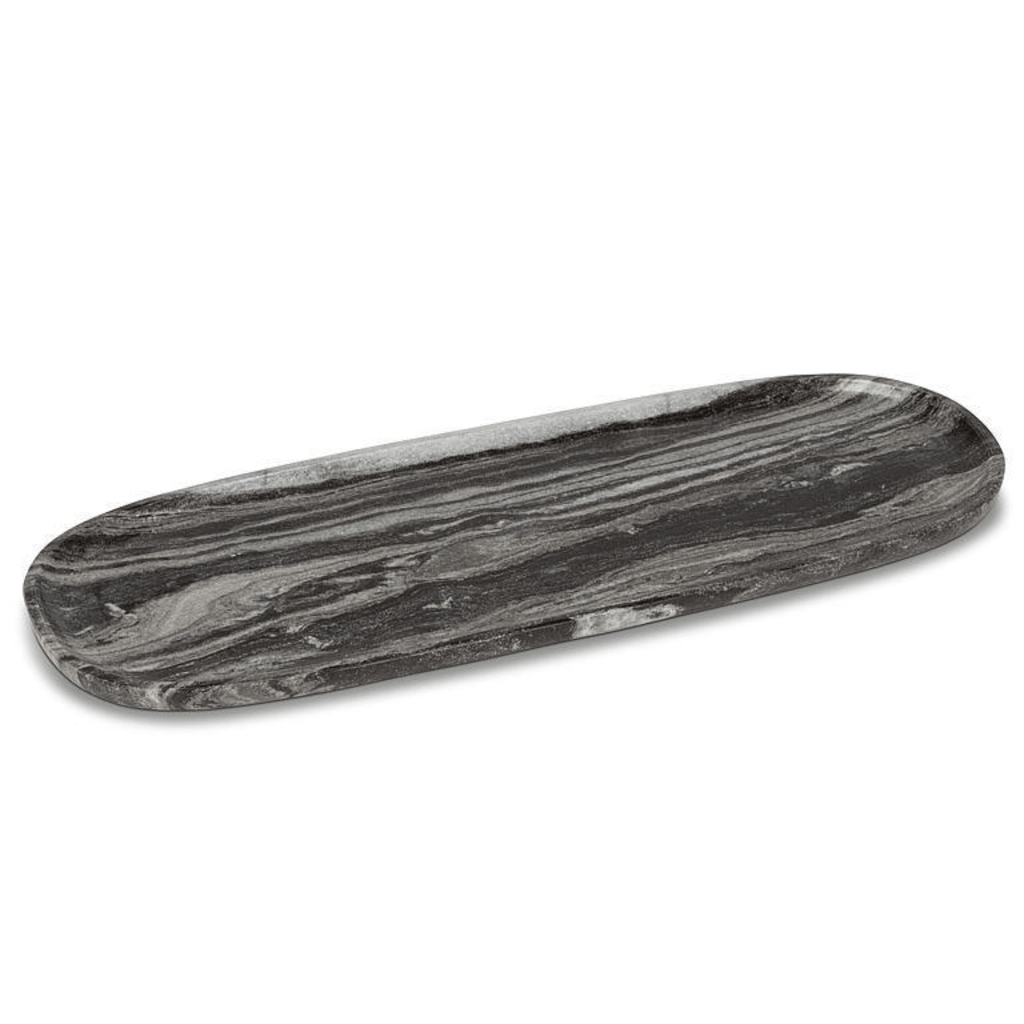 Brasserie Oblong Black Marble Tray Large