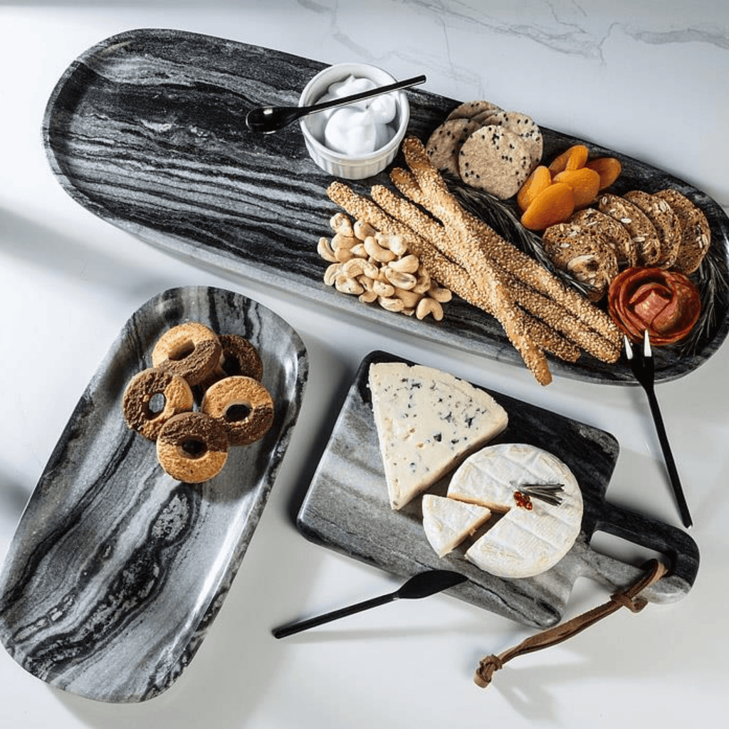 Brasserie Oblong Black Marble Tray