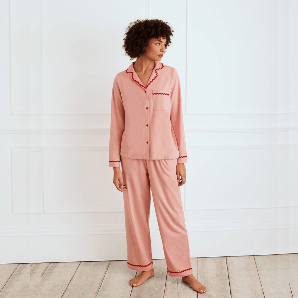 Chelsea Peers Long Pajama Set, Organic Cotton Button-Up Good Morning