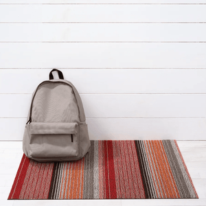 Chilewich Plynyl® Shag, Pop Stripe Paprika