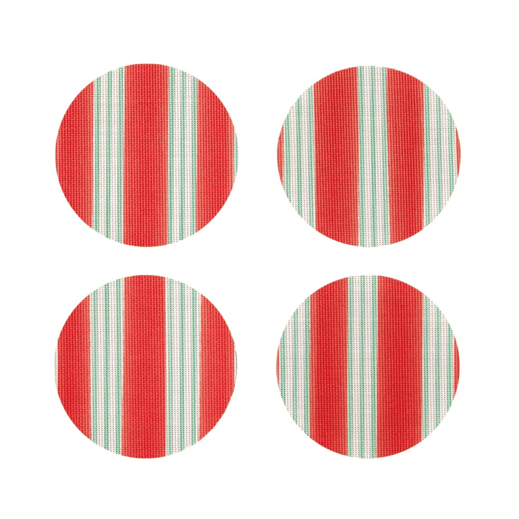 Chilewich x Meri Meri Plynyl® Coasters, Festive Stripes