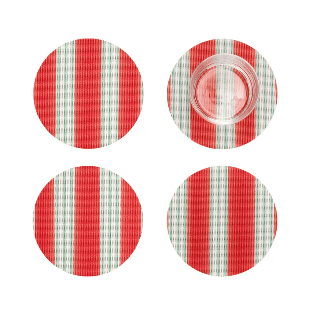 Chilewich x Meri Meri Plynyl® Coasters, Festive Stripes