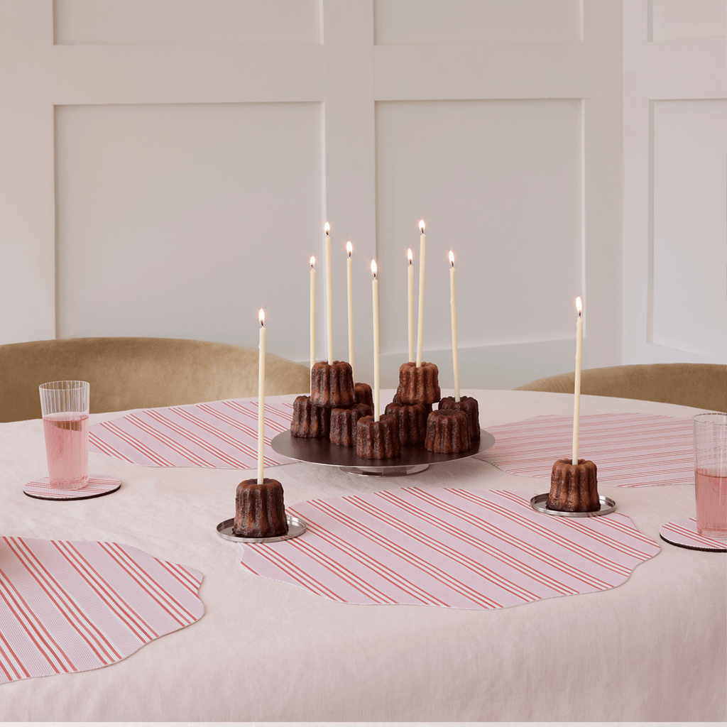 Chilewich x Meri Meri Plynyl® Placemat, Festive Stripes Scallop