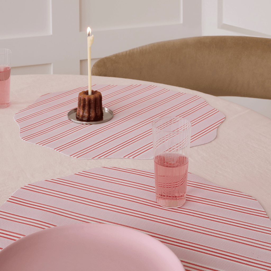 Chilewich x Meri Meri Plynyl® Placemat, Festive Stripes Scallop