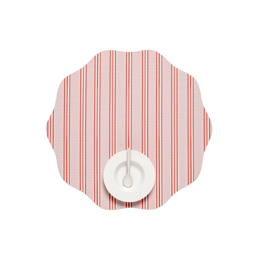 Chilewich x Meri Meri Plynyl® Placemat, Festive Stripes Scallop