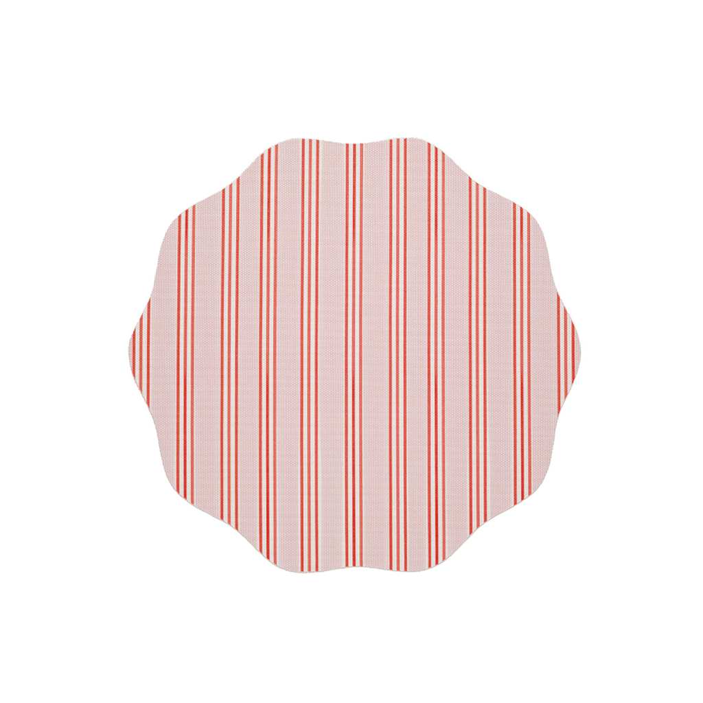 Chilewich x Meri Meri Plynyl® Placemat, Festive Stripes Scallop