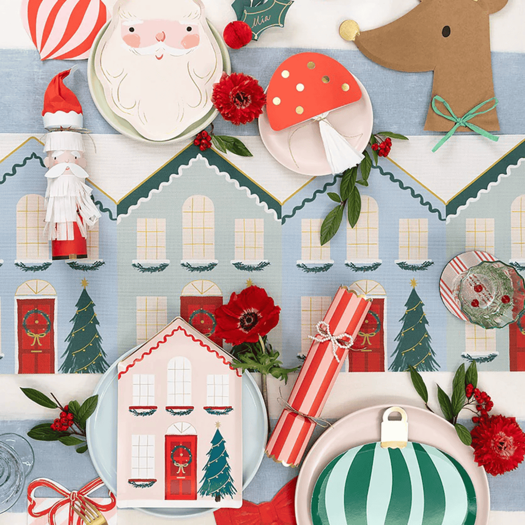 Chilewich x Meri Meri Plynyl® Runner, Festive Houses