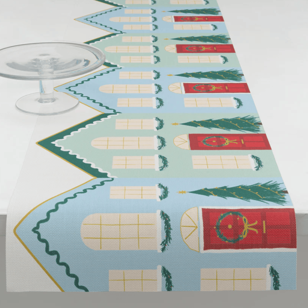 Chilewich x Meri Meri Plynyl® Runner, Festive Houses