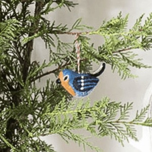 Cheery Chirp Ornament, Blue