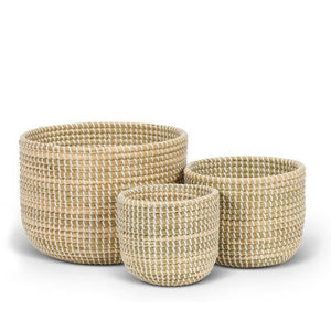 Deep Seagrass Baskets, White