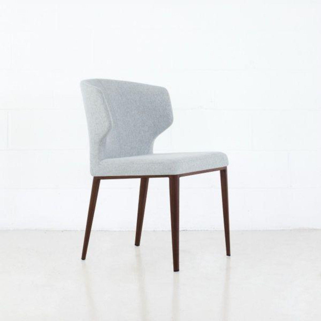 Elite Living Marlow Dining Chair, Metal Base Walnut Imprint / Light Grey