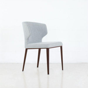 Elite Living Marlow Dining Chair, Metal Base Walnut Imprint / Light Grey