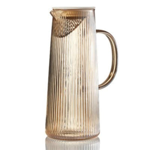 Fluted Amber Jug with Strainer Lid