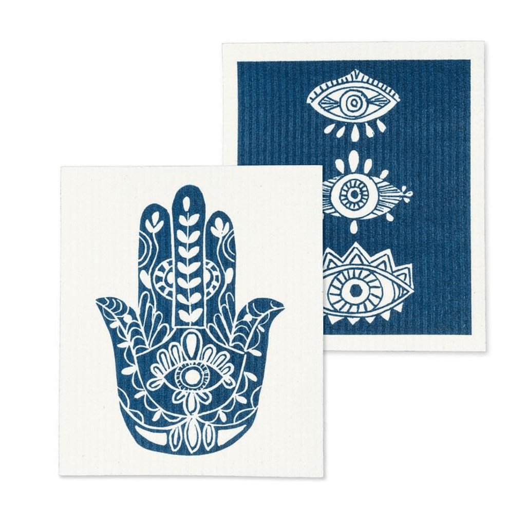 Hamsa Hand Swedish Dish Cloth, Set of 2