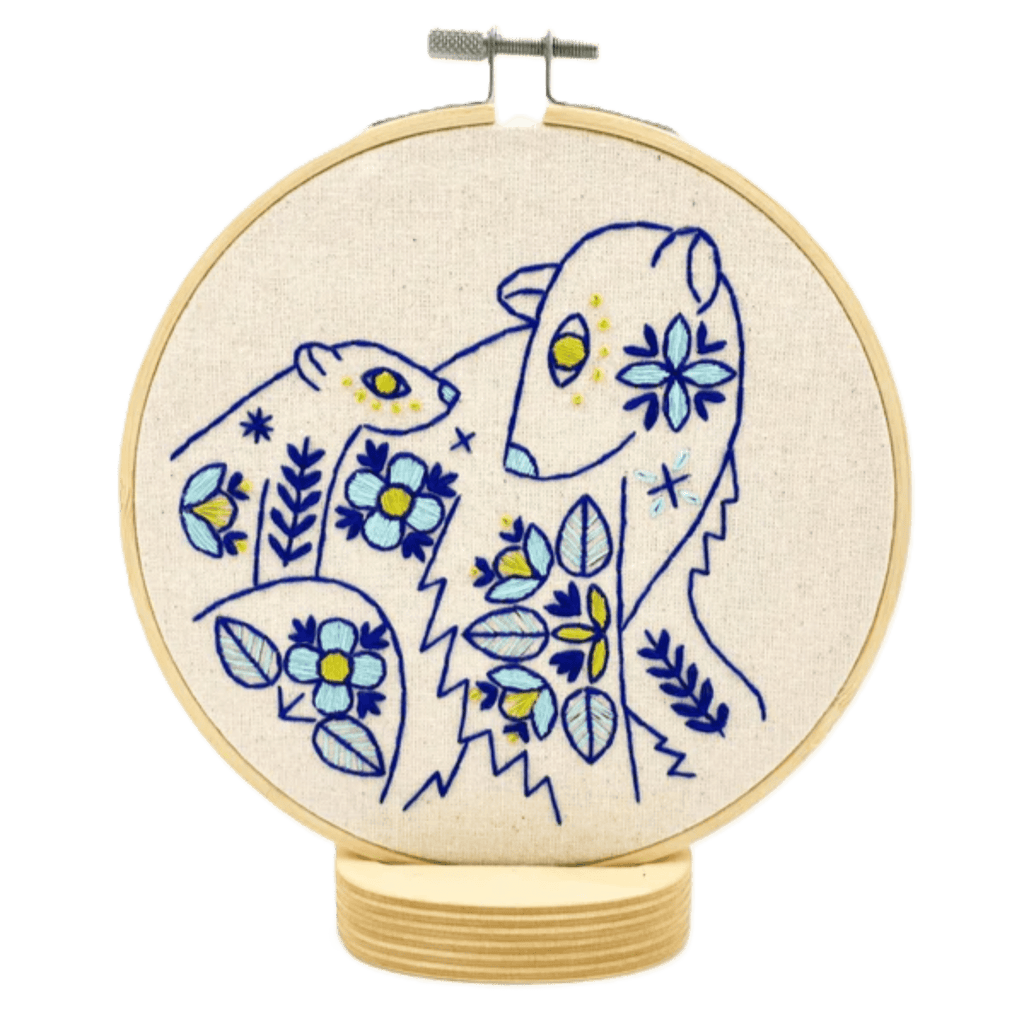 Hook, Line & Tinker Embroidery Kit, Folk Polar Bears
