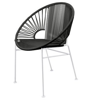 Innit Concha Chair, White Base Black / White