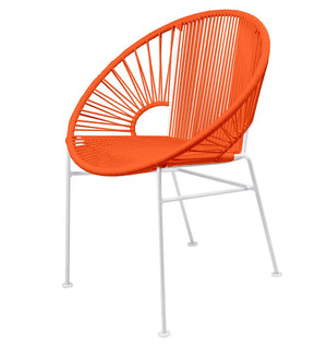 Innit Concha Chair, White Base Orange / White