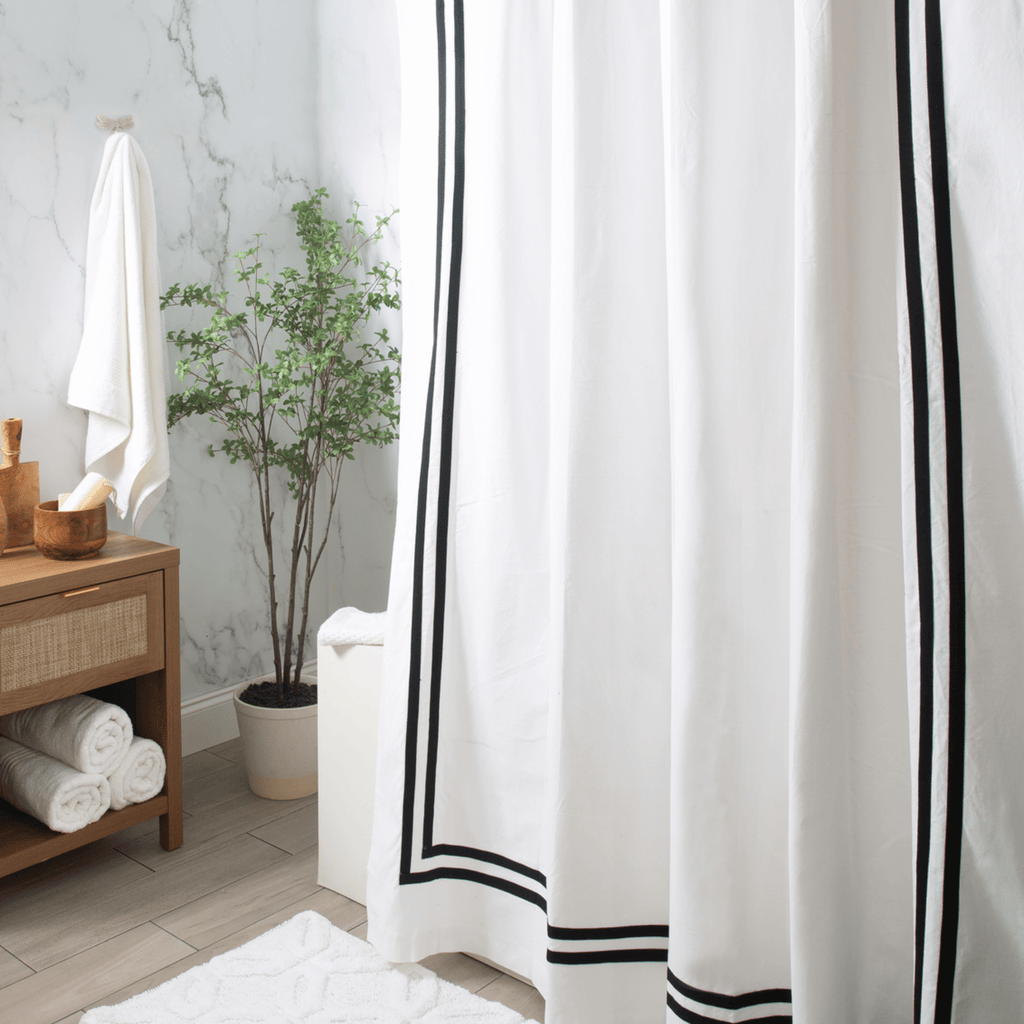 Moda at Home Shower Curtain, Borderlines