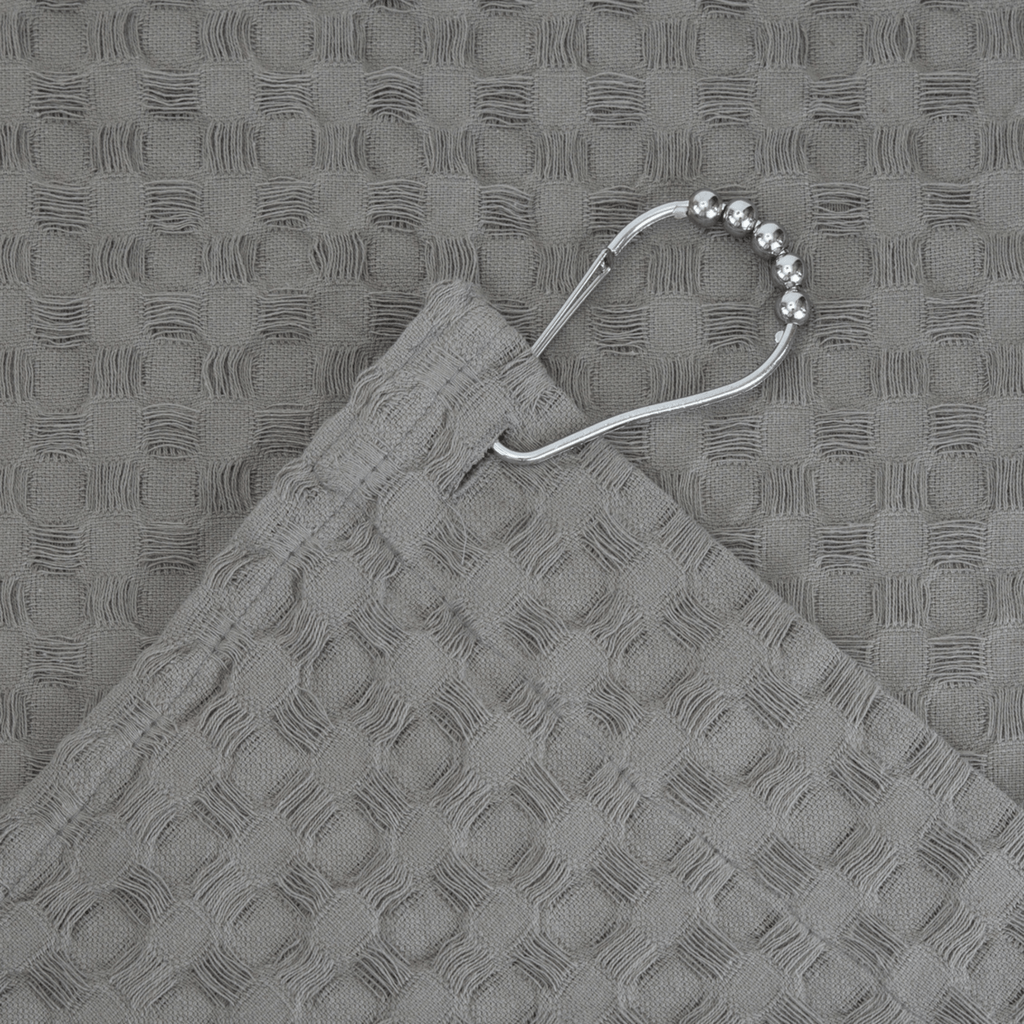 Moda at Home Shower Curtain, Chunky Waffle Grey