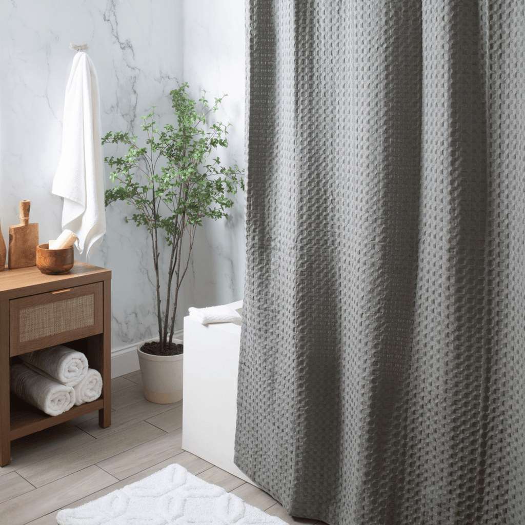 Moda at Home Shower Curtain, Chunky Waffle