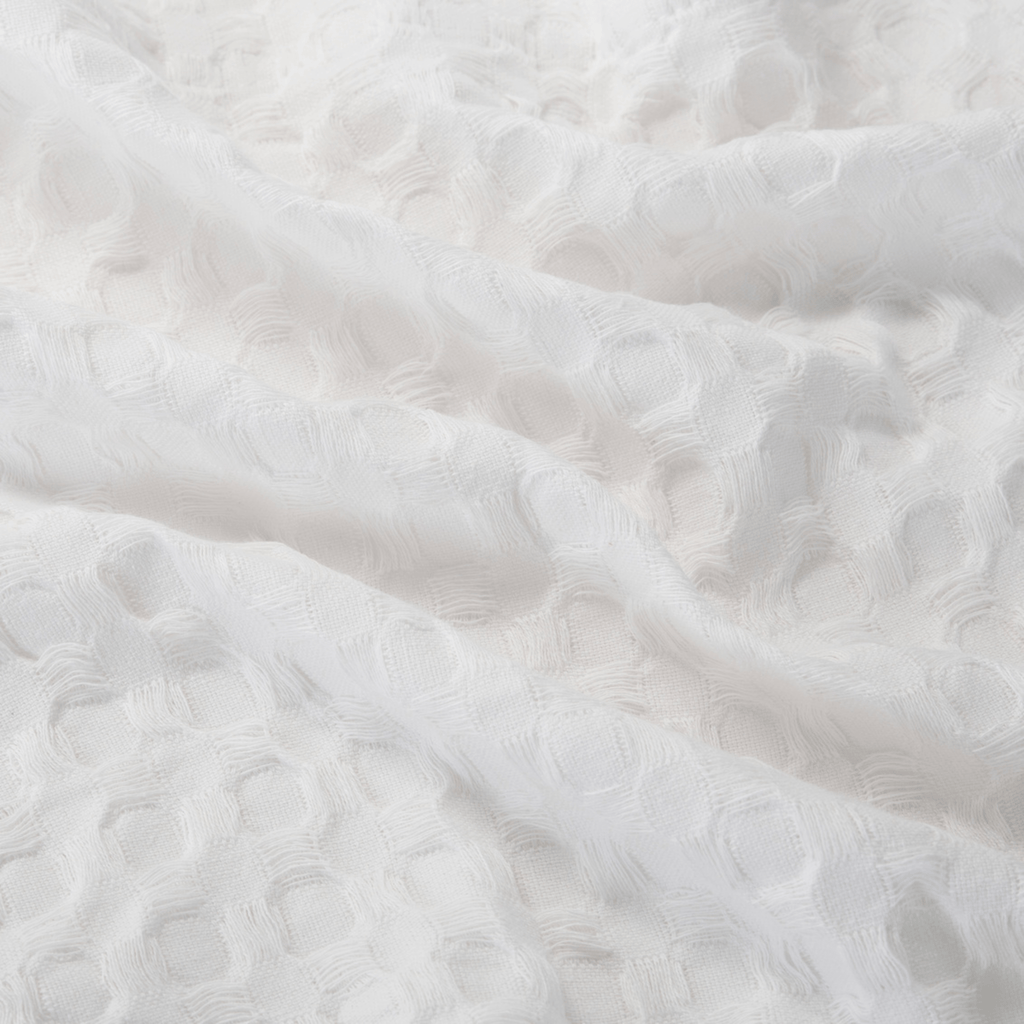 Moda at Home Shower Curtain, Chunky Waffle White