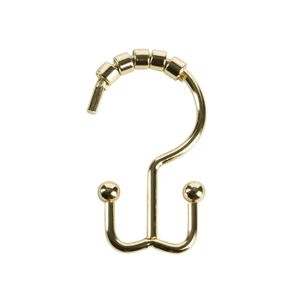 Moda at Home Shower Curtain Hooks, Annex Double Roller Gold