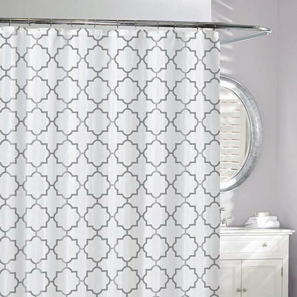 Moda at Home Shower Curtain, Windsor Silver on Frost