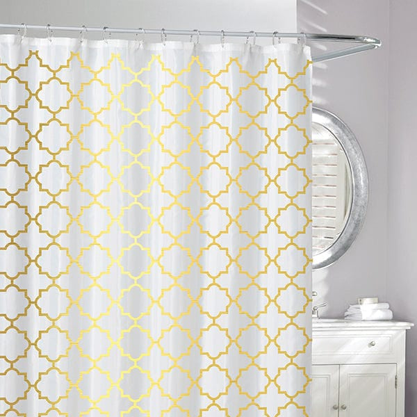 Moda at Home Shower Curtain, Windsor Gold on Frost