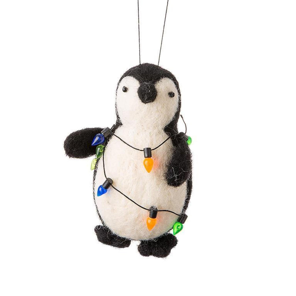 Penguin with Tree & Lights Ornament