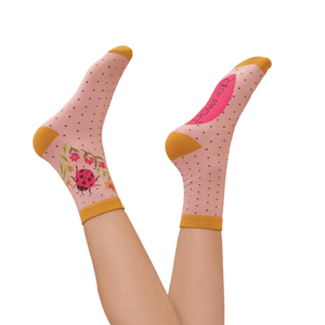 Powder Design Ankle Socks, Ladybug