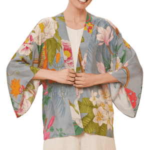 Powder Design Jacket, Tropical Floral and Fauna in Lavender