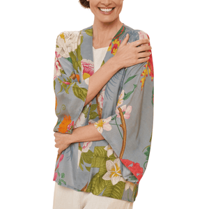 Powder Design Jacket, Tropical Floral and Fauna in Lavender