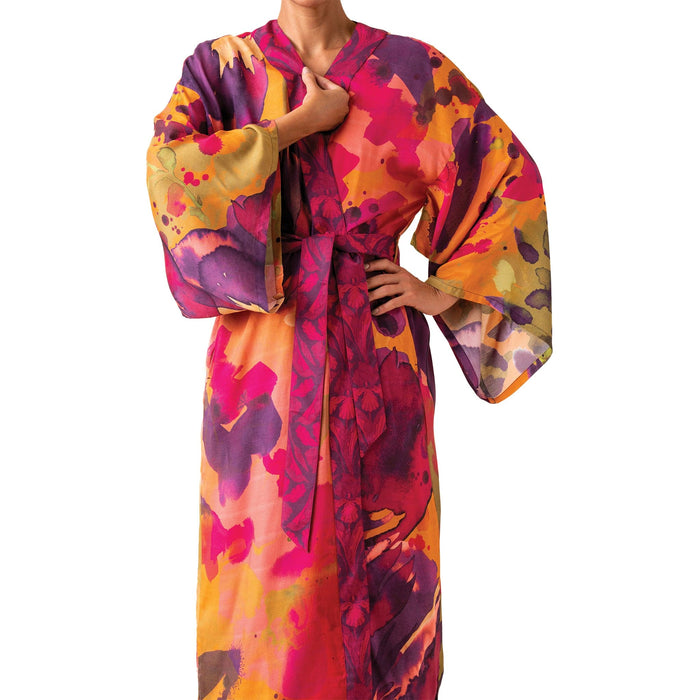 Powder Design Robe, Mustard Blooms
