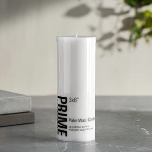 Prime Pillar Candle, White 3x8